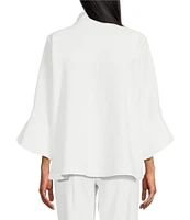 Ming Wang Deco Crepe Winged Collar Bracelet Tulip Sleeve Jacket