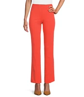 Ming Wang Deco Stretch Crepe Back Slit Hem Pull-On Pants
