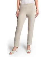 Ming Wang Deco Stretch Crepe Back Slit Hem Pull-On Pants