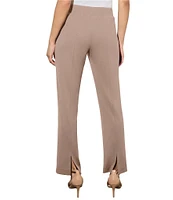 Ming Wang Deco Stretch Crepe Back Slit Hem Pull-On Pants