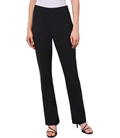 Ming Wang Deco Stretch Crepe Back Slit Hem Pull-On Pants