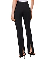 Ming Wang Deco Stretch Crepe Back Slit Hem Pull-On Pants