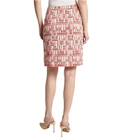 Ming Wang Geometric Knit A-Line Skirt