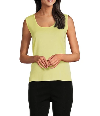 Ming Wang Knit Scoop Neck Sleeveless Tank