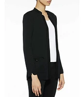 Ming Wang Mandarin Collar Long Sleeve Shoulder Pad Jacket