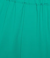 Ming Wang Plus Crepe De Chine Straight Leg Pants