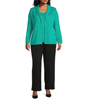 Ming Wang Plus Crepe De Chine Straight Leg Pants