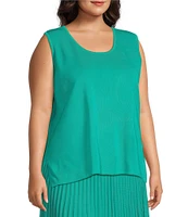 Ming Wang Plus Knit Scoop Neck Sleeveless Tank
