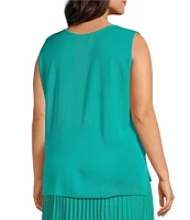 Ming Wang Plus Knit Scoop Neck Sleeveless Tank