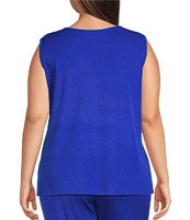 Ming Wang Plus Knit Scoop Neck Sleeveless Tank