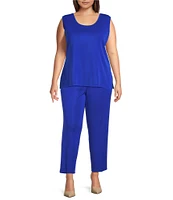 Ming Wang Plus Knit Scoop Neck Sleeveless Tank