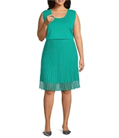 Ming Wang Plus Ribbed A-Line Midi Skirt