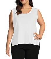 Ming Wang Plus Size Scoop Neck Sleeveless Tank