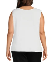 Ming Wang Plus Size Scoop Neck Sleeveless Tank