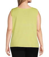 Ming Wang Plus Size Scoop Neck Sleeveless Tank