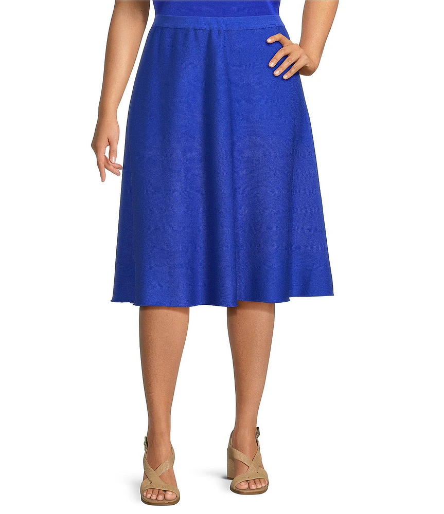 Ming Wang Plus Size Aria Soft Knit A-Line Skirt