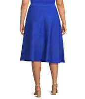 Ming Wang Plus Size Aria Soft Knit A-Line Skirt