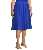 Ming Wang Plus Size Aria Soft Knit A-Line Skirt