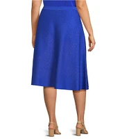 Ming Wang Plus Size Aria Soft Knit A-Line Skirt