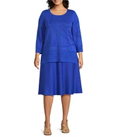 Ming Wang Plus Size Aria Soft Knit A-Line Skirt