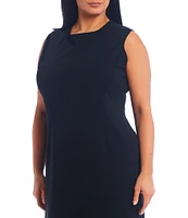 Ming Wang Plus Size Basic Sleeveless Scoop Neck Tank Midi Dress