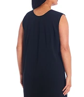 Ming Wang Plus Size Basic Sleeveless Scoop Neck Tank Midi Dress