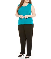 Ming Wang Plus Size Straight Leg Knit Pants