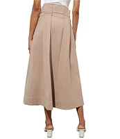 Ming Wang Ponte Belted Midi A-Line Skirt