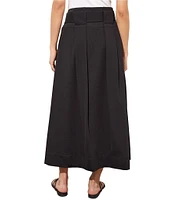 Ming Wang Ponte Belted Midi A-Line Skirt