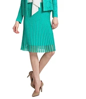 Ming Wang Ribbed Knit A-Line Skirt