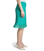 Ming Wang Ribbed Knit A-Line Skirt