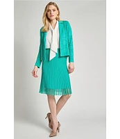 Ming Wang Ribbed Knit A-Line Skirt
