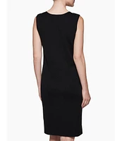 Ming Wang Sleeveless Scoop Neck Side Slit Tank Bodycon Dress