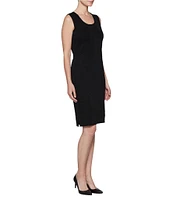 Ming Wang Sleeveless Scoop Neck Side Slit Tank Bodycon Dress