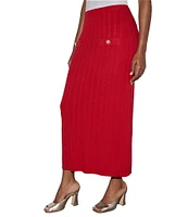 Ming Wang Soft Knit No-Roll Waist Pull-On Maxi Coordinating Pencil Skirt