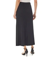 Ming Wang Soft Knit Pleated Pull-On Maxi Skirt