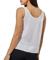 Ming Wang Soft Knit V-Neck Sleeveless Side Slit Tank