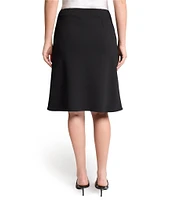 Ming Wang Solid Stretch Deco Crepe A-Line Skirt