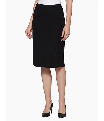 Ming Wang Elastic Waist Straight Knee Length Skirt