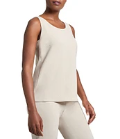 Ming Wang Stretch Deco Crepe Scoop Neck Sleeveless Top