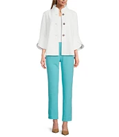 Ming Wang Stretch Deco Crepe Scoop Neck Sleeveless Top
