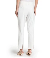 Ming Wang x Tanya Foster Stretch Deco Crepe Pintuck Ankle Pants