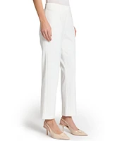 Ming Wang x Tanya Foster Stretch Deco Crepe Pintuck Ankle Pants