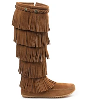 Minnetonka 5-Layer Fringe Suede Boots