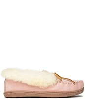 Minnetonka Alpine Suede Sheepskin Slippers