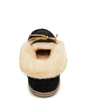 Minnetonka Alpine Suede Sheepskin Slippers