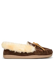 Minnetonka Alpine Suede Sheepskin Slippers