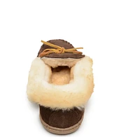 Minnetonka Alpine Suede Sheepskin Slippers