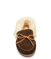 Minnetonka Alpine Suede Sheepskin Slippers