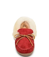 Minnetonka Alpine Suede Sheepskin Slippers